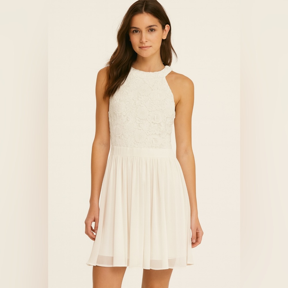 LULU’S Elegant White Lace Dress